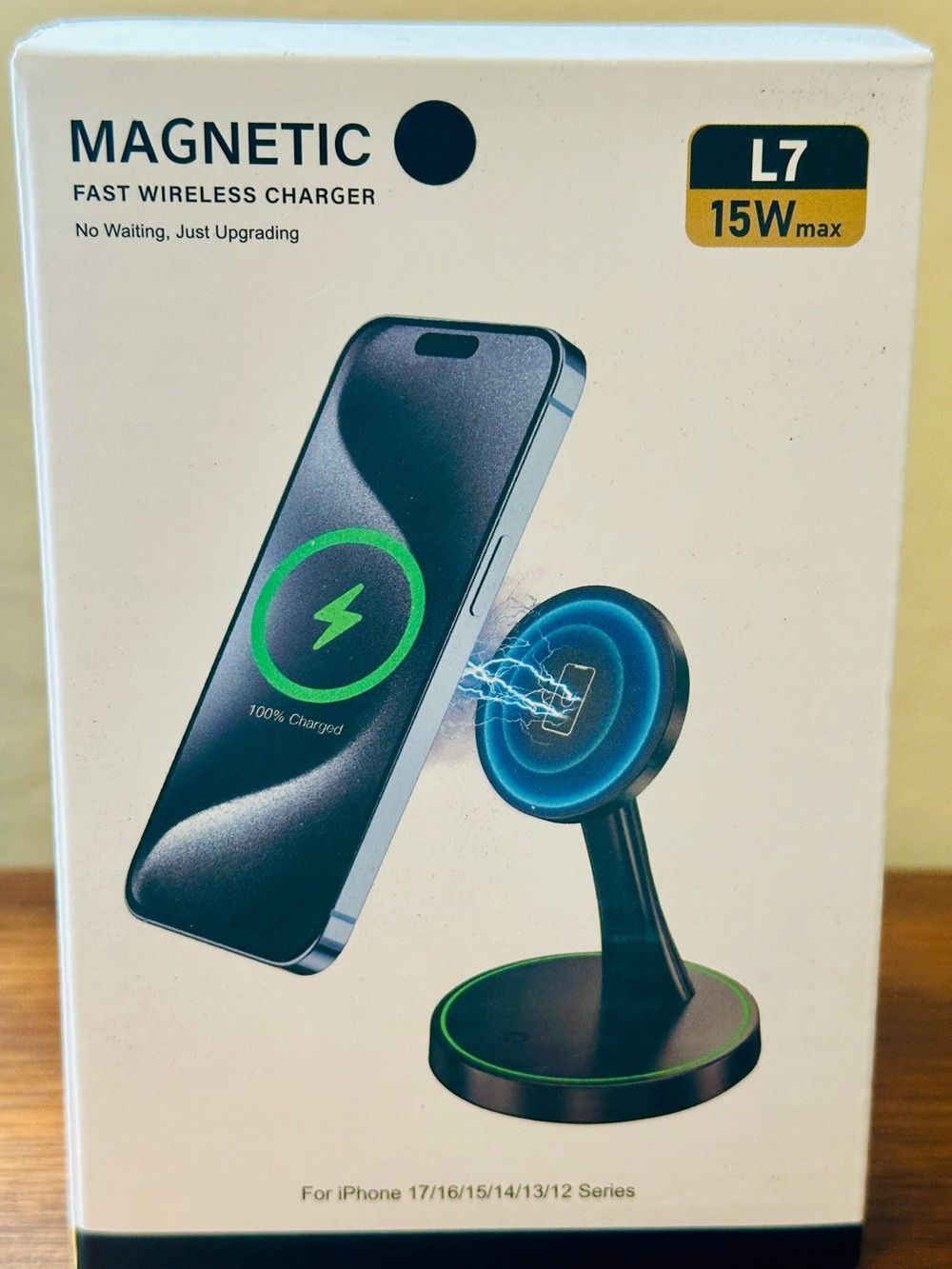 NEW L7 Magnetic Fast Wireless Charger Stand 15W, iPhone 17/16/15/14/13/12 &iPods
